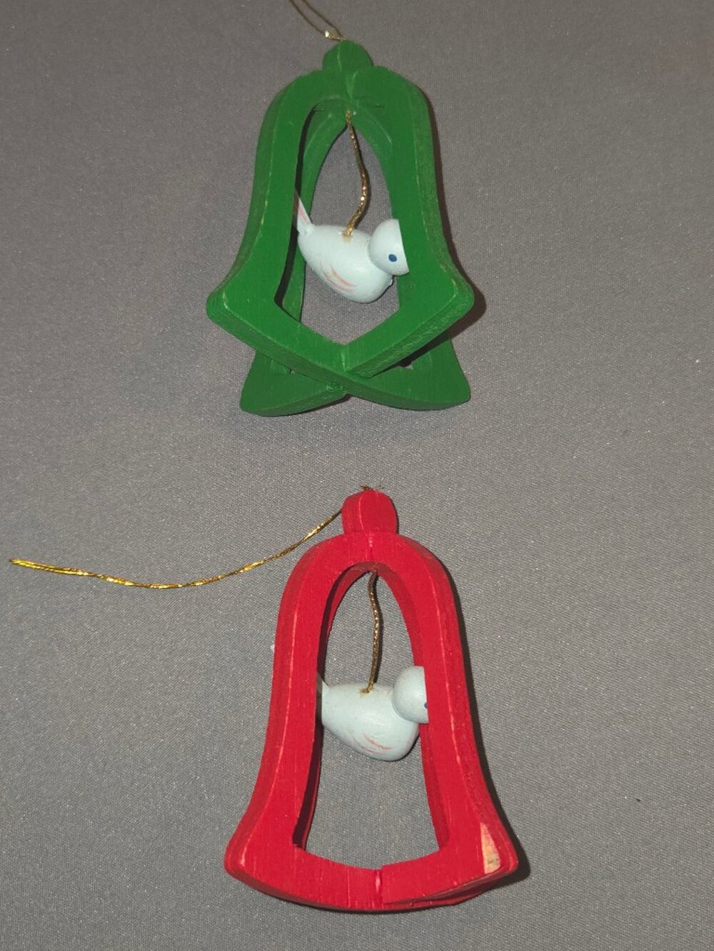 Set of 8 Wood Bell Tree Ornaments